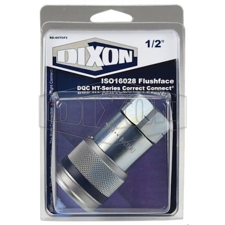 Dixon Quick Connect Coupler, HT Series, 1/2 in Body, ISO 16028, 7/8-14 Female Thread RD-4HTOF5